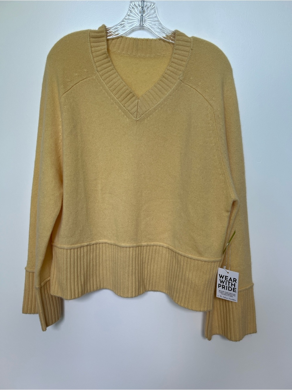 Women's V-Neck Sweater - Mustard Yellow